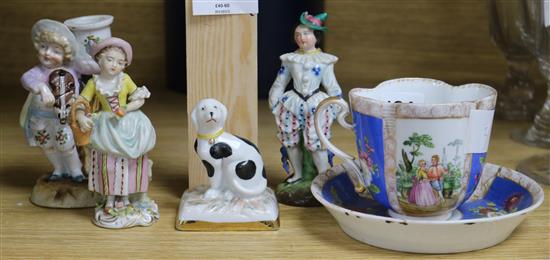 A group of Continental porcelain figures